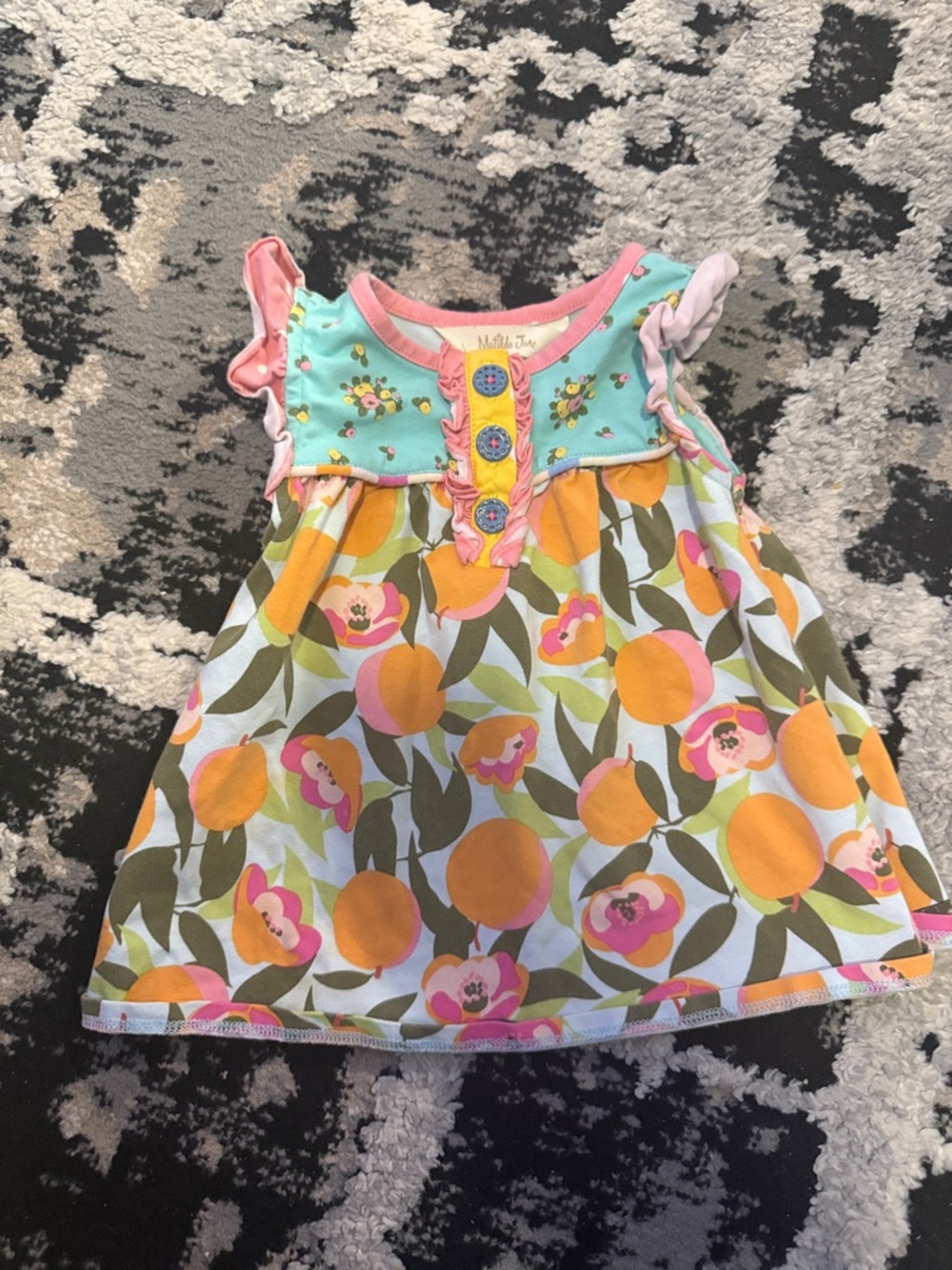 Matilda Jane Pink, Aqua & Orange Floral Sundress 6-12 Months
